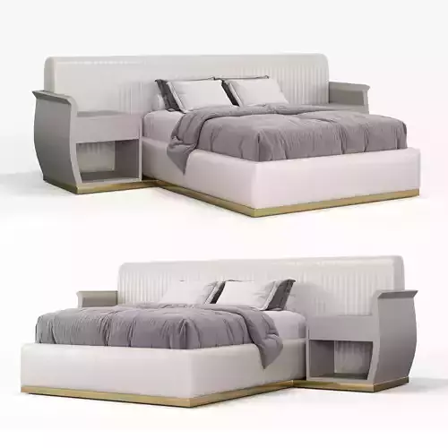 ALLURE-XL bed with two side tables and nightstand 3D model