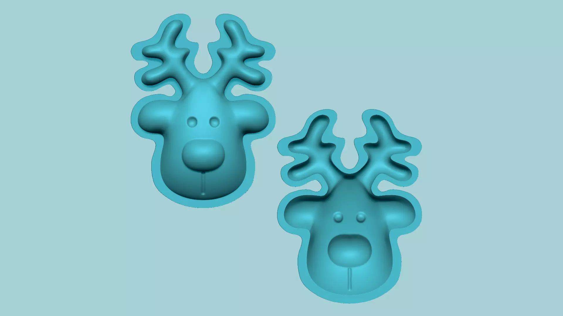 Christmas Reindeer Face - Molding Arrangement EVA Foam Craft 3D print model_0