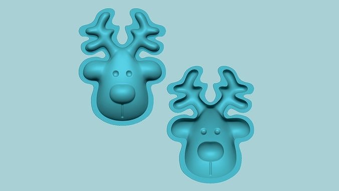 Christmas Reindeer Face - Molding Arrangement EVA Foam Craft 3D print model