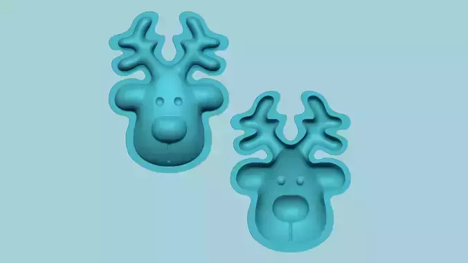 Christmas Reindeer Face - Molding Arrangement EVA Foam Craft 3D print model