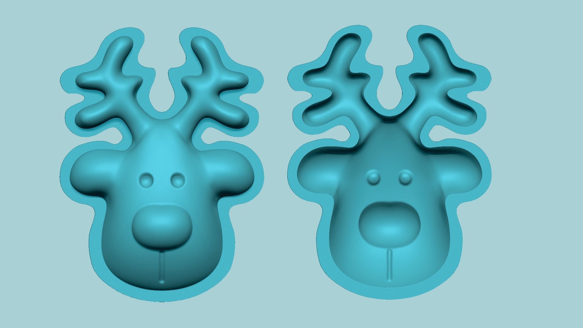 Christmas Reindeer Face - Molding Arrangement EVA Foam Craft 3D print model_1
