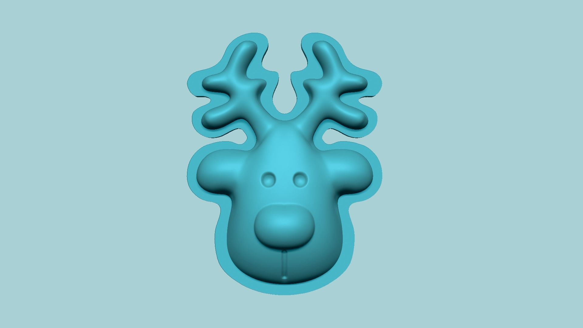 Christmas Reindeer Face - Molding Arrangement EVA Foam Craft 3D print model_2