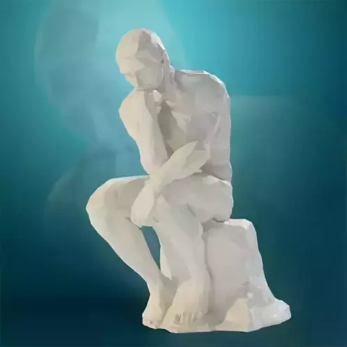 Low poly Statue of the Thinker 3D model