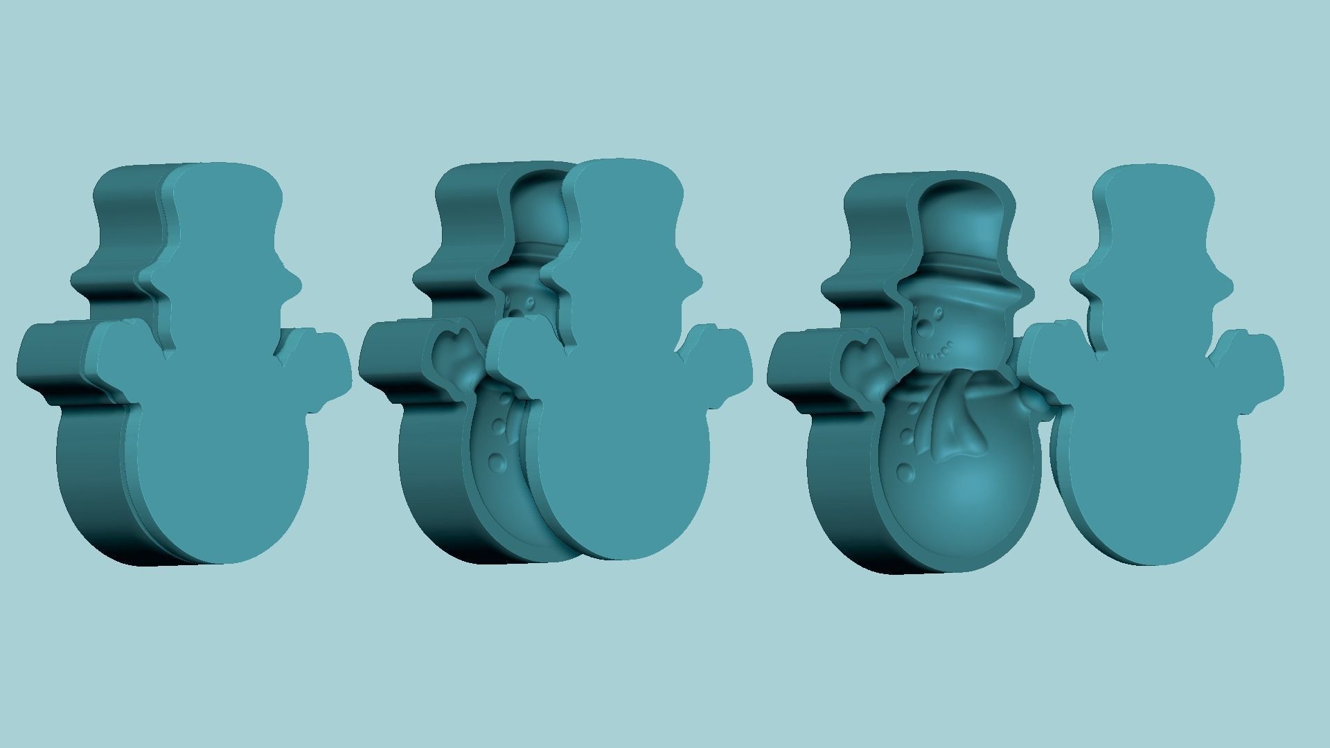 Christmas Snowman - Molding Arrangement EVA Foam Craft 3D print model_12