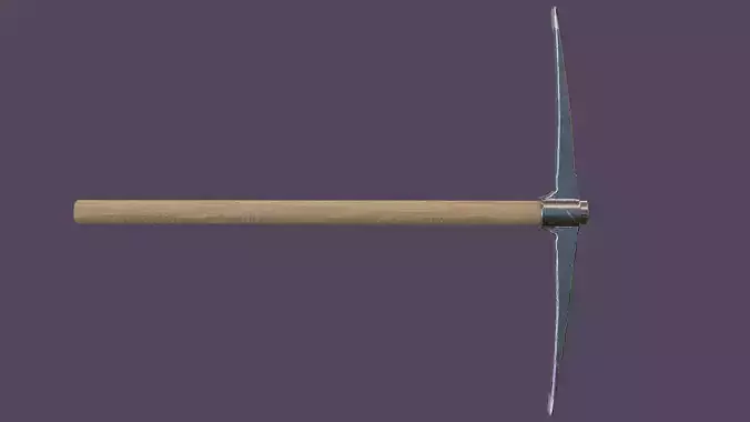 Realistic steel pickaxe low poly 2048p