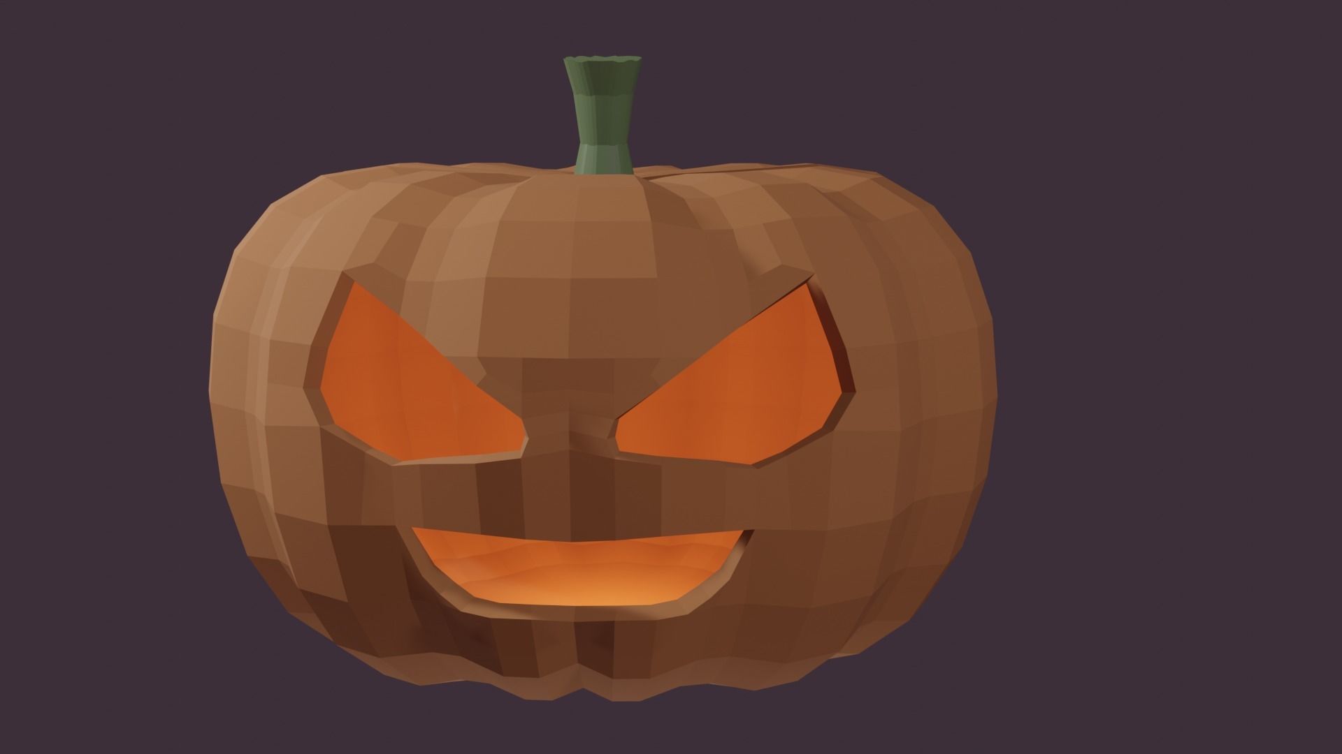 Low-Poly Halloween Pumpkin Low-poly 3D model_1