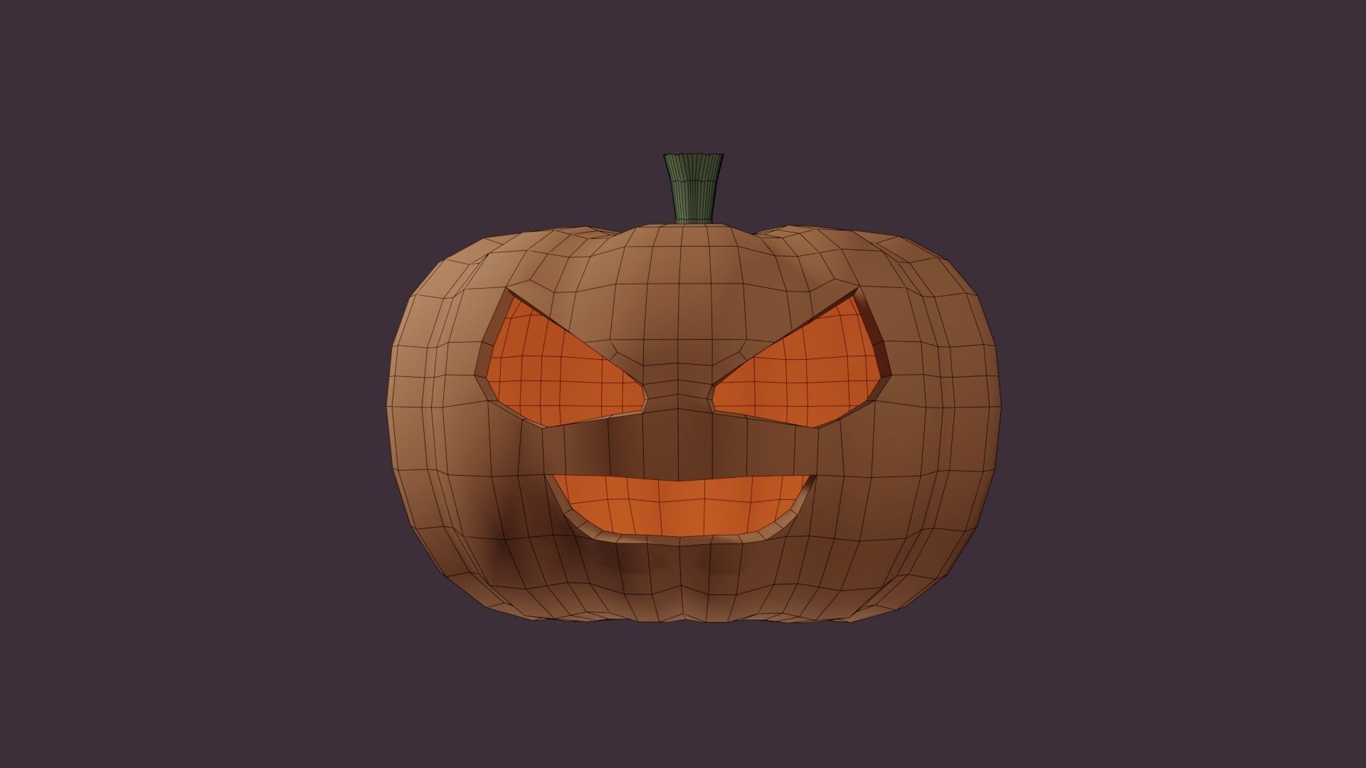 Low-Poly Halloween Pumpkin Low-poly 3D model_3