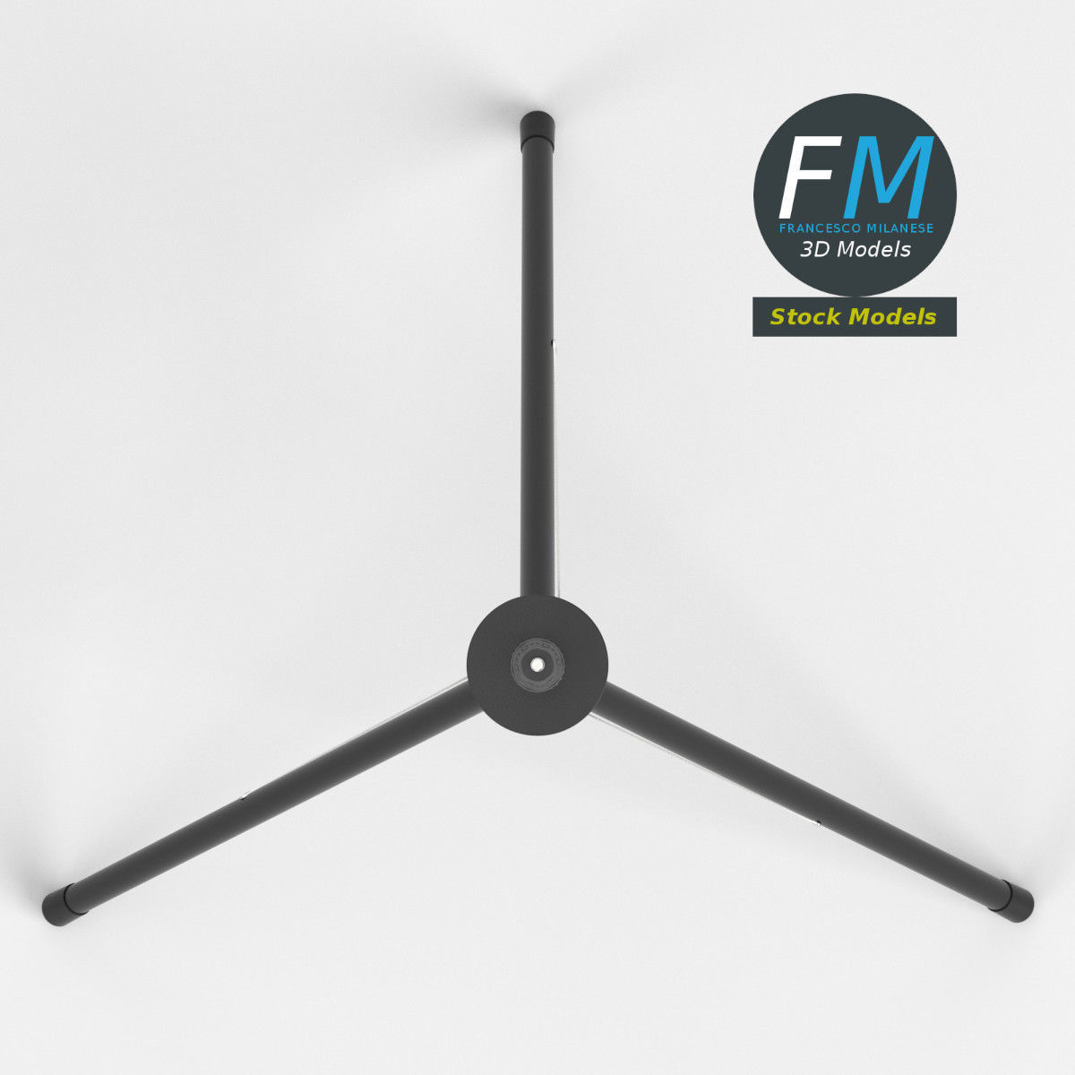 Extendable tripod stand 3 3D model_6