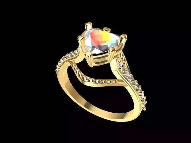 Majestic Love Band ring 3D print model