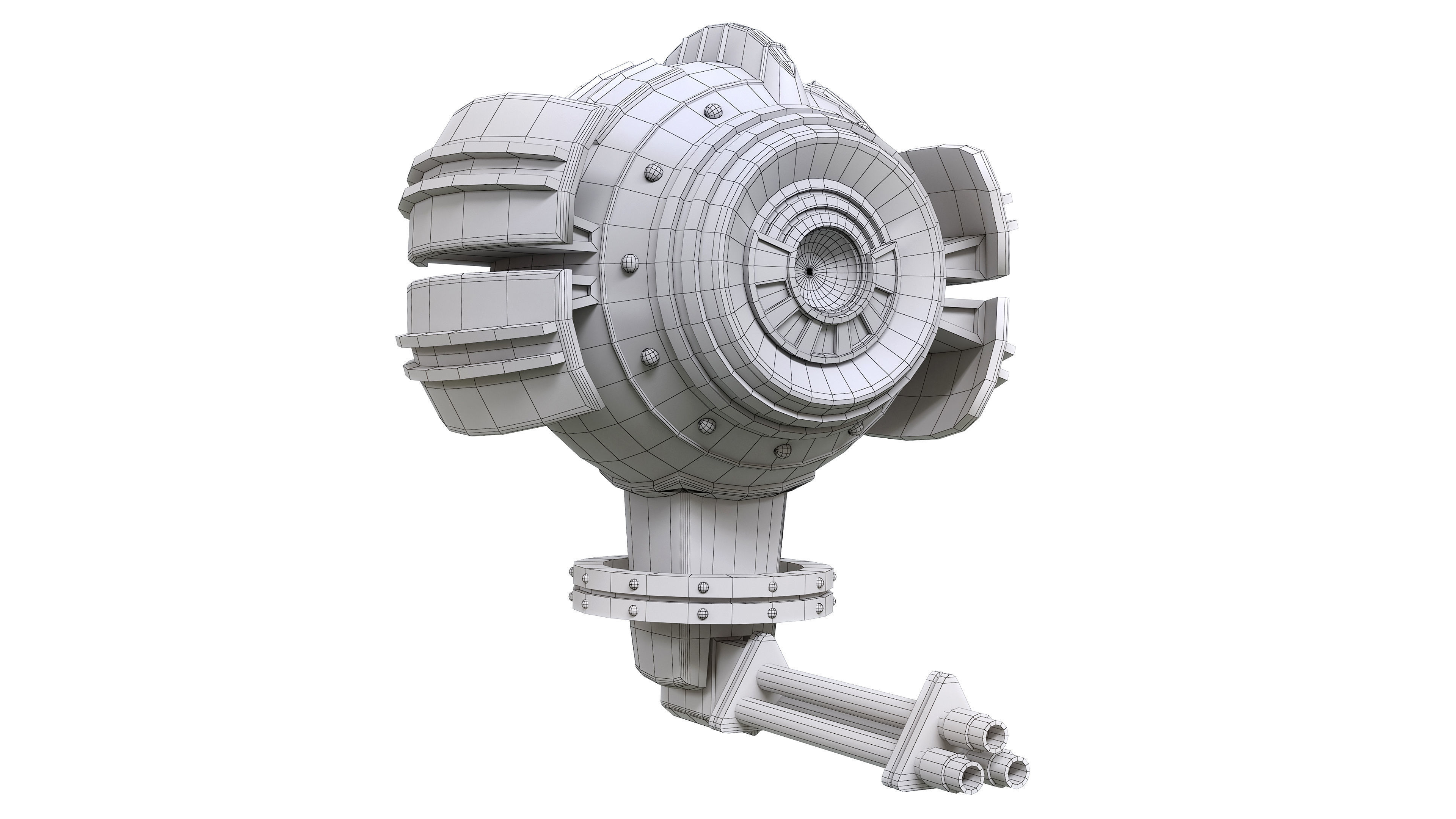 DRONE futuristic looking device Low-poly 3D model_7