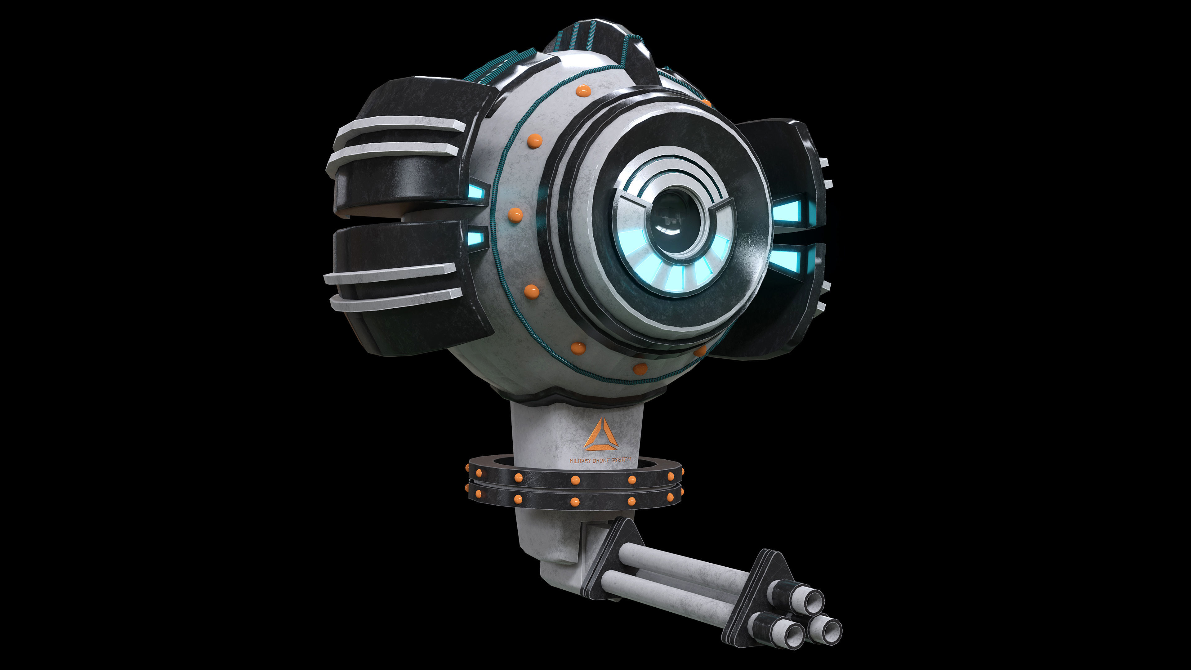 DRONE futuristic looking device Low-poly 3D model_5