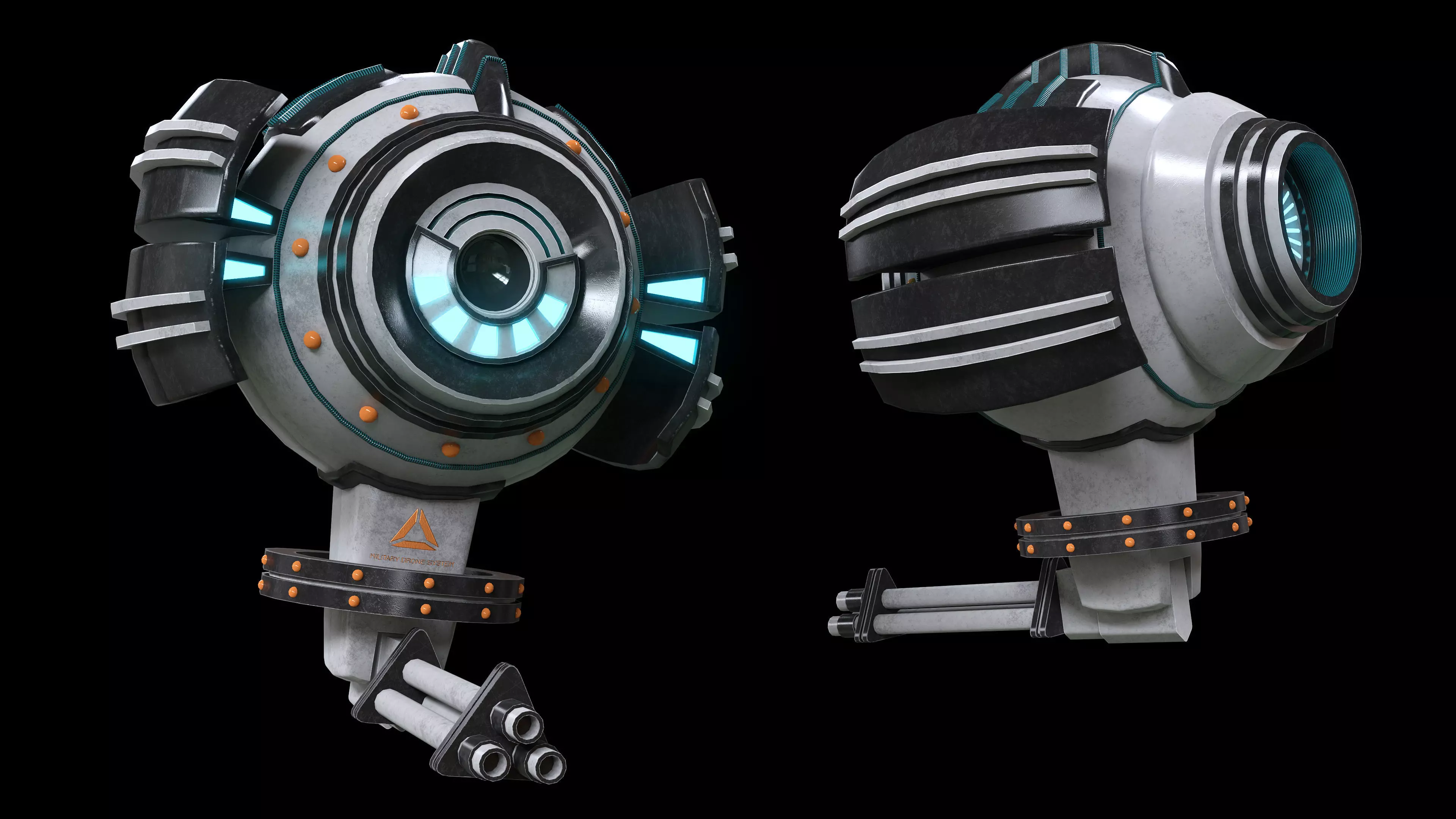 DRONE futuristic looking device Low-poly 3D model_0