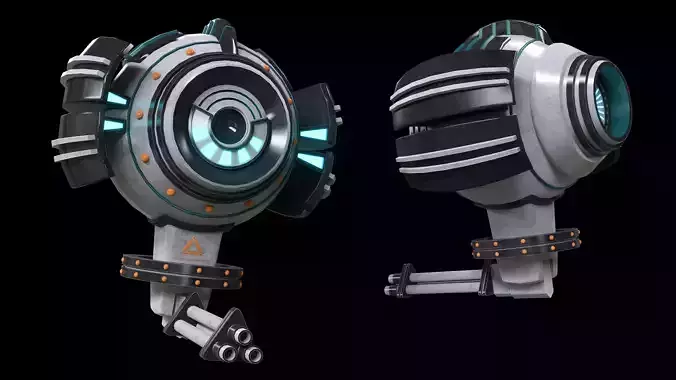 DRONE futuristic looking device Low-poly 3D model DRONE futuristic looking device Low-poly 3D model