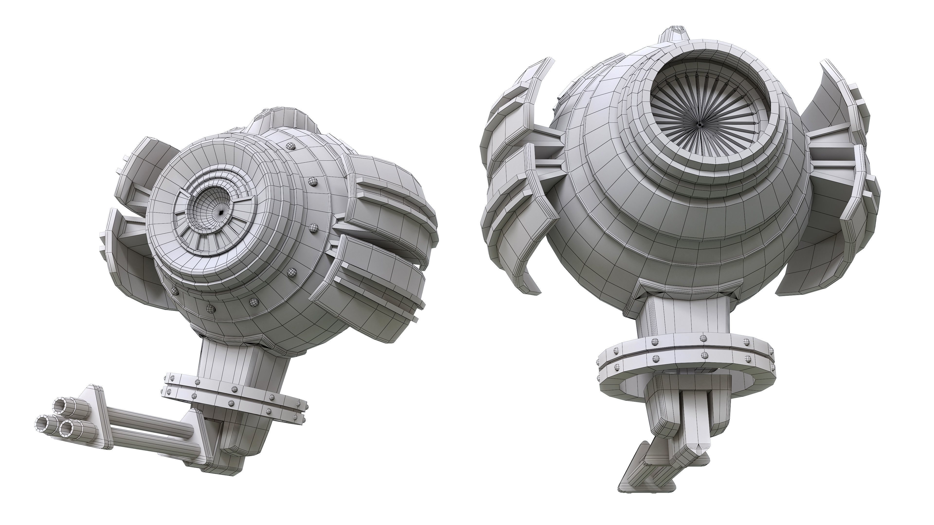 DRONE futuristic looking device Low-poly 3D model_4