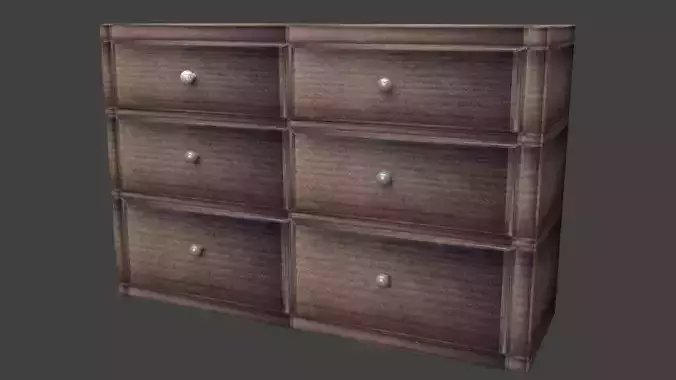 wood cupboard  Low-poly 3D model