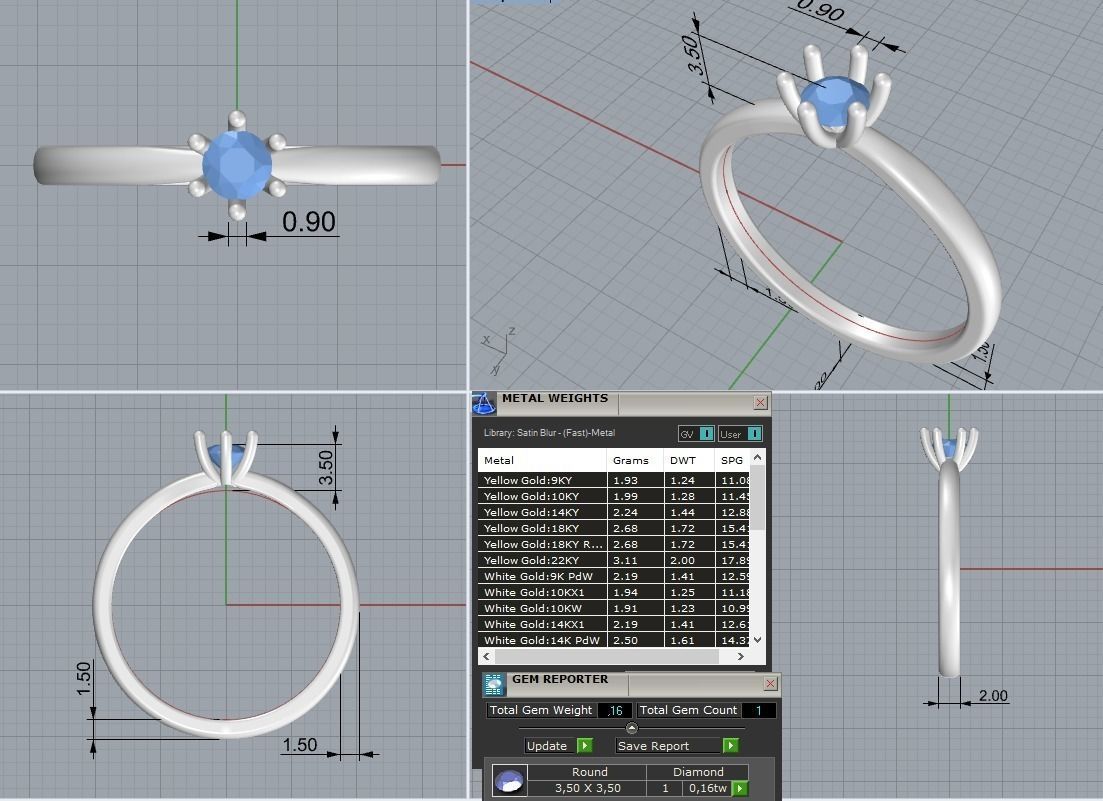 Engagement ring  3D print model_2