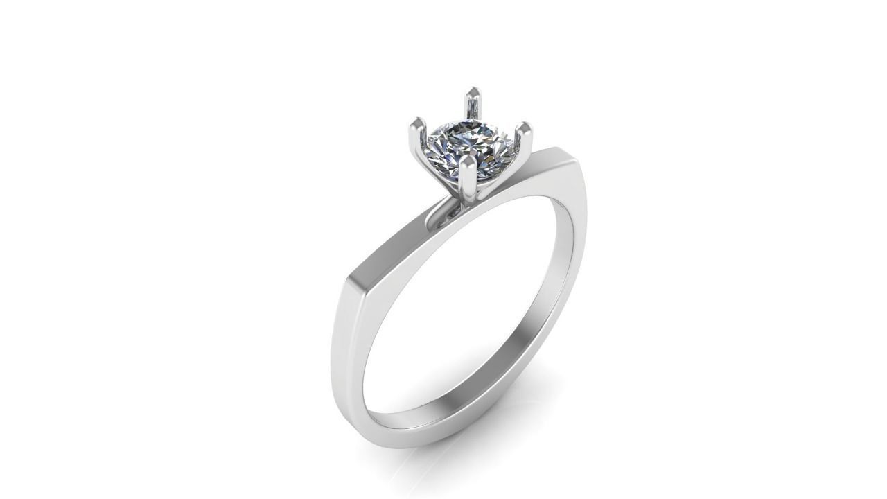Engagement ring 3 sizes 3D print model_2