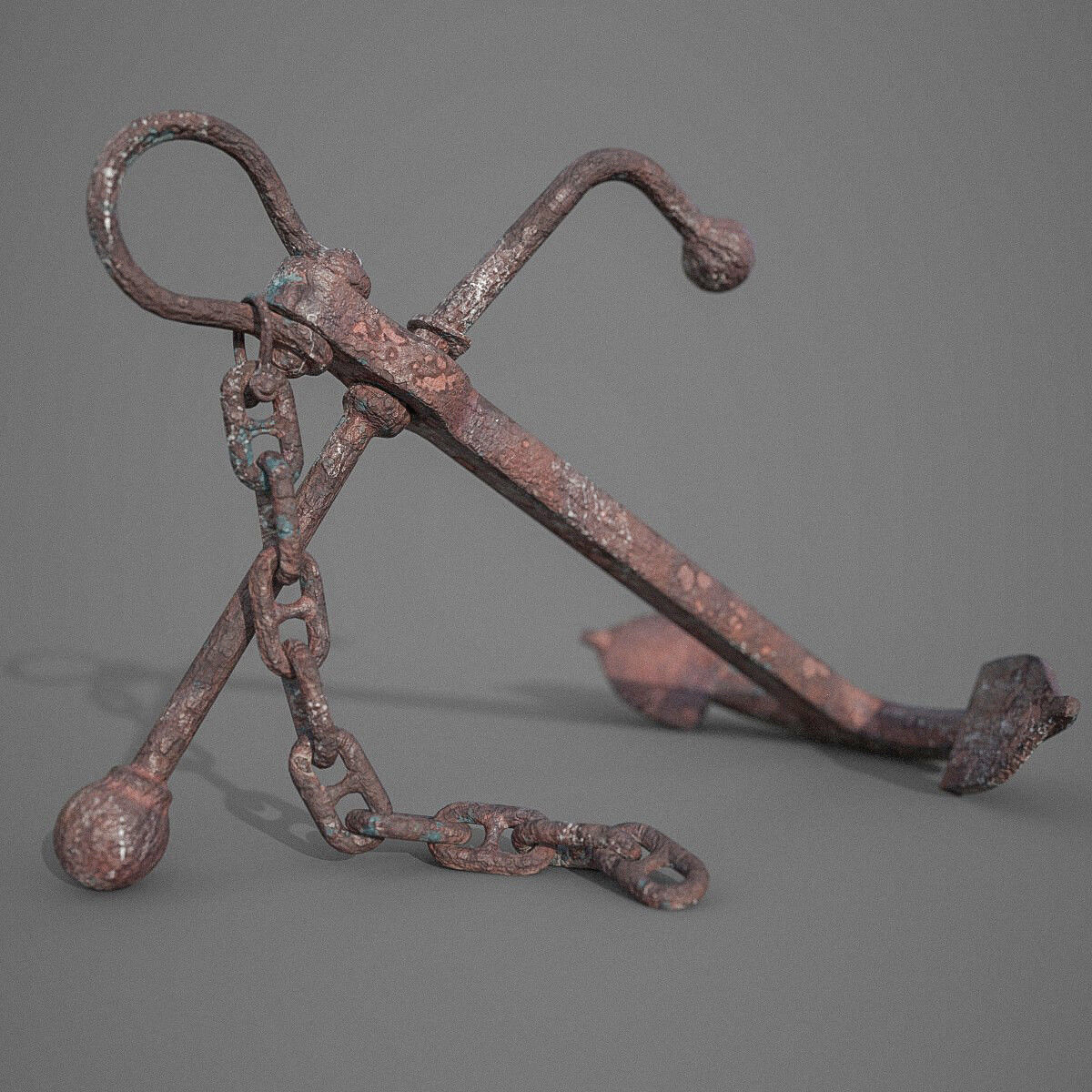 Old Rusty Anchor 3D model_1