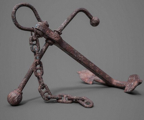 Old Rusty Anchor 3D model_2