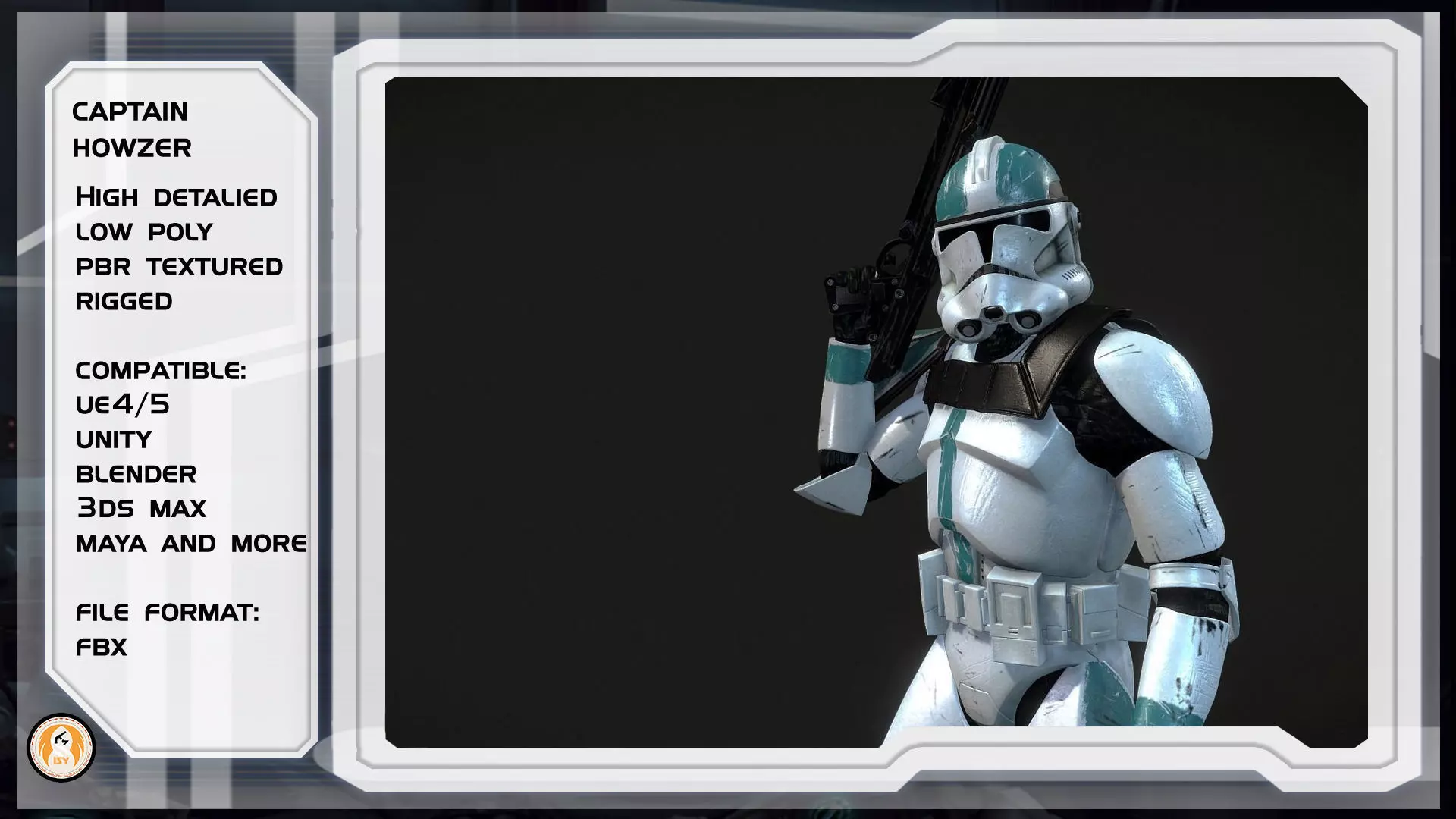 Clone Captain Howzer Low-poly 3D model_0