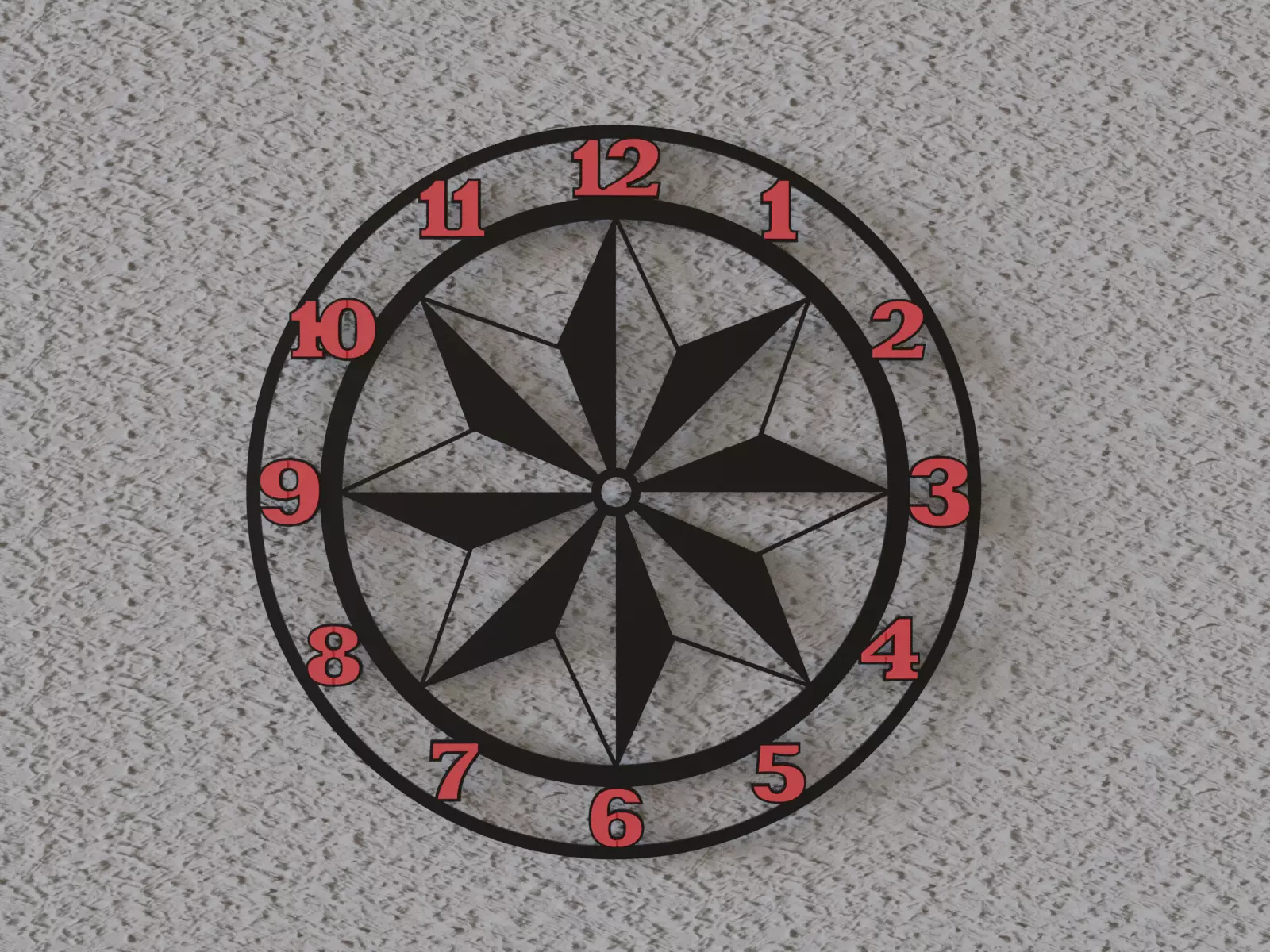 star wall clock 3D print model