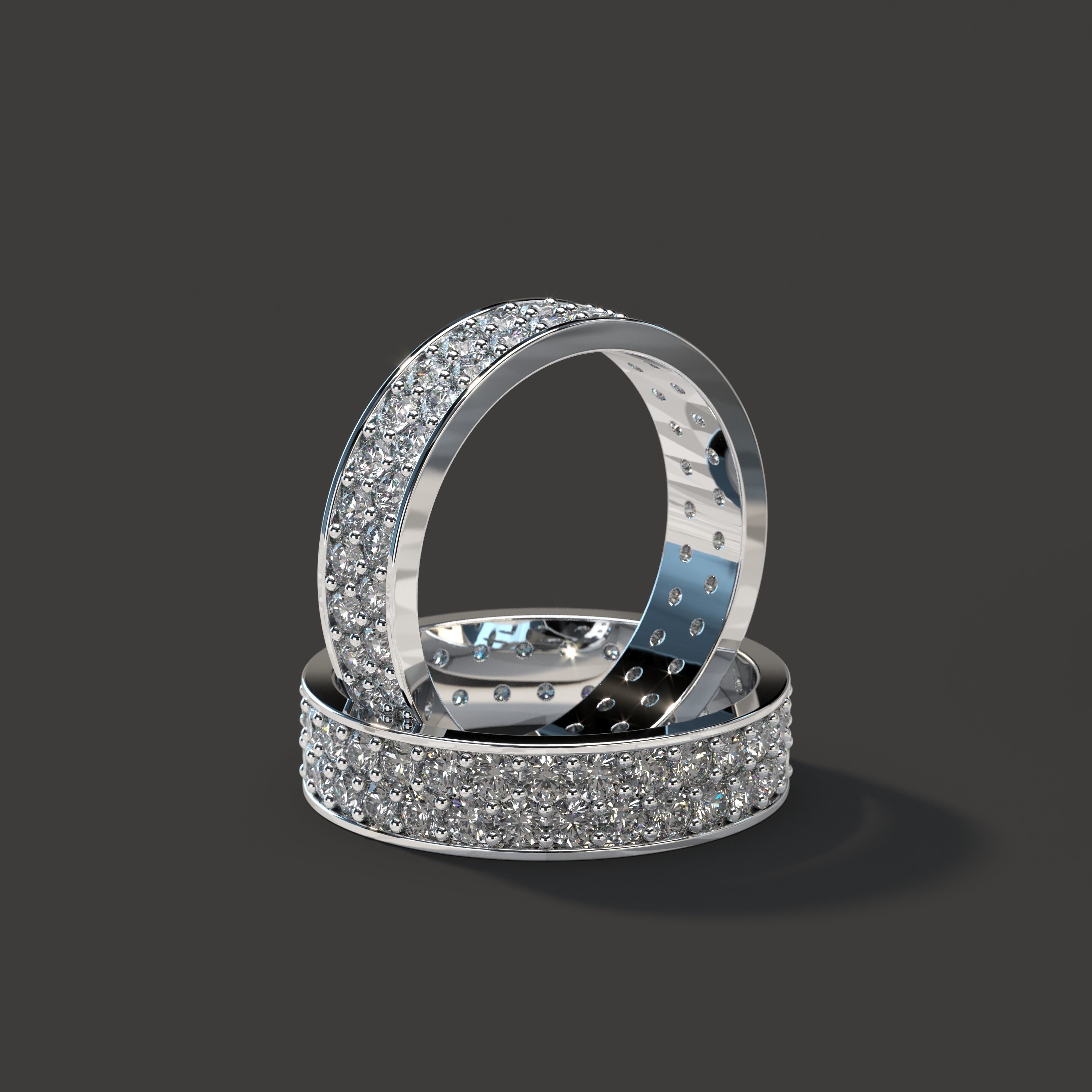 Slim Ring collection with diamonds All Sizes _14