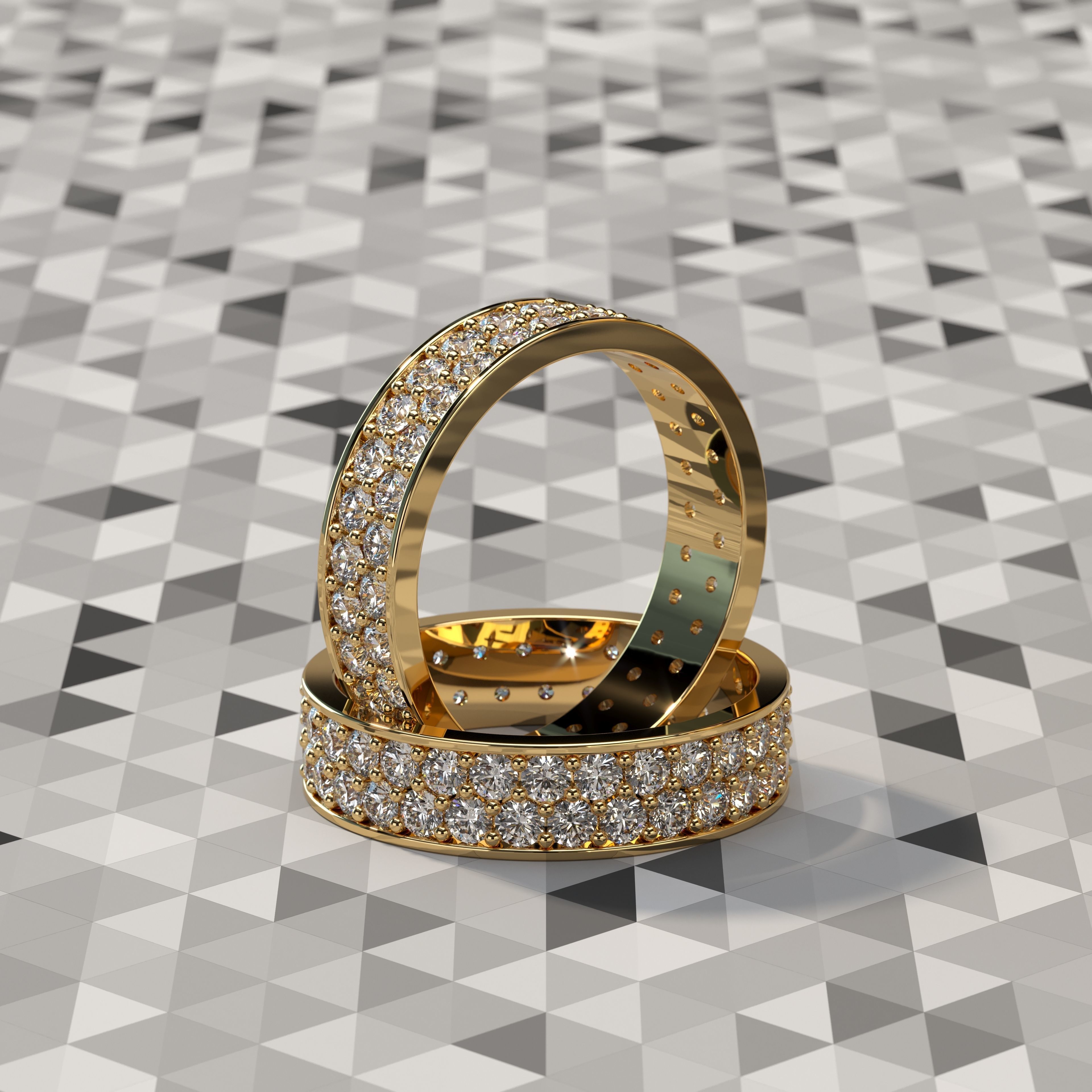Slim Ring collection with diamonds All Sizes _4