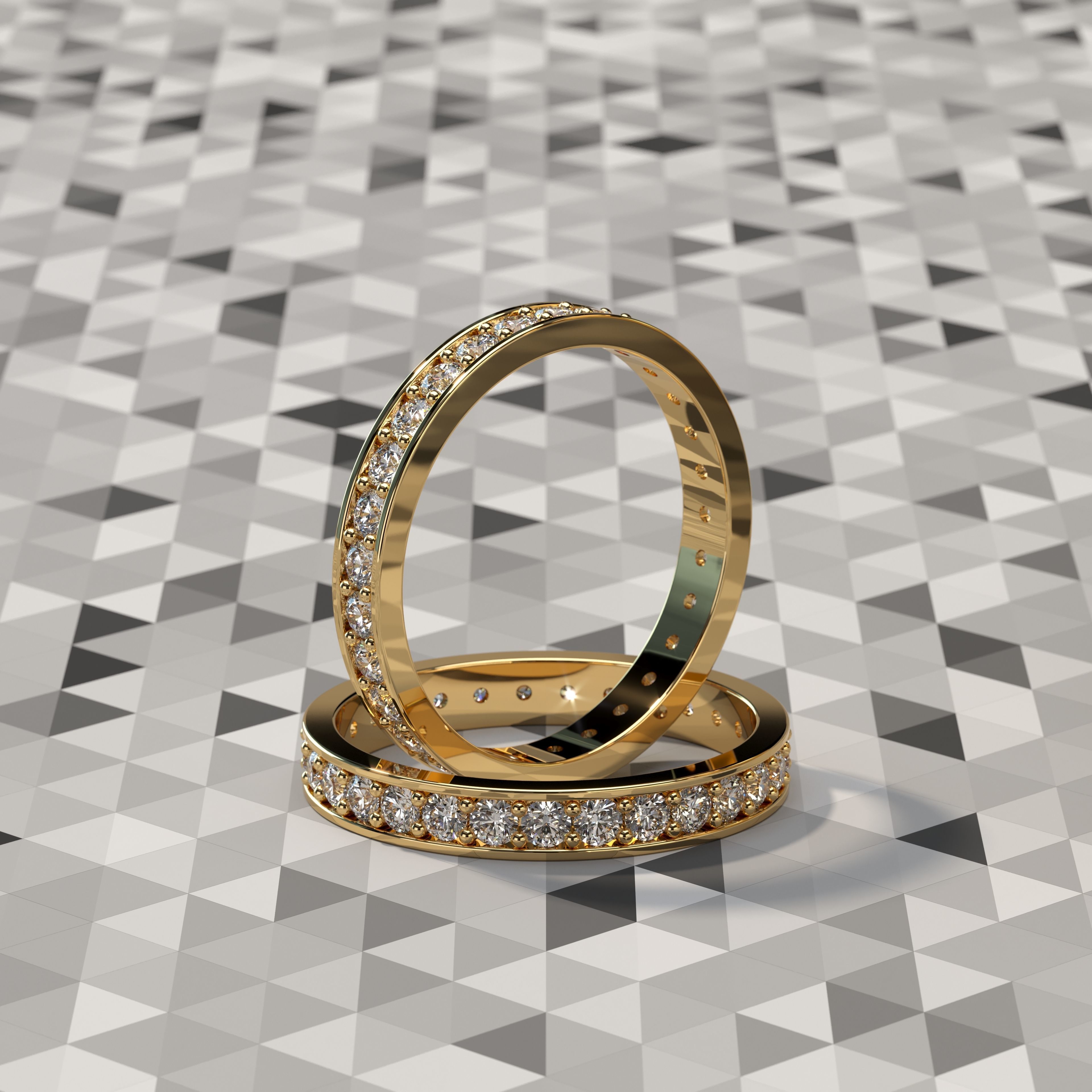 Slim Ring collection with diamonds All Sizes _1