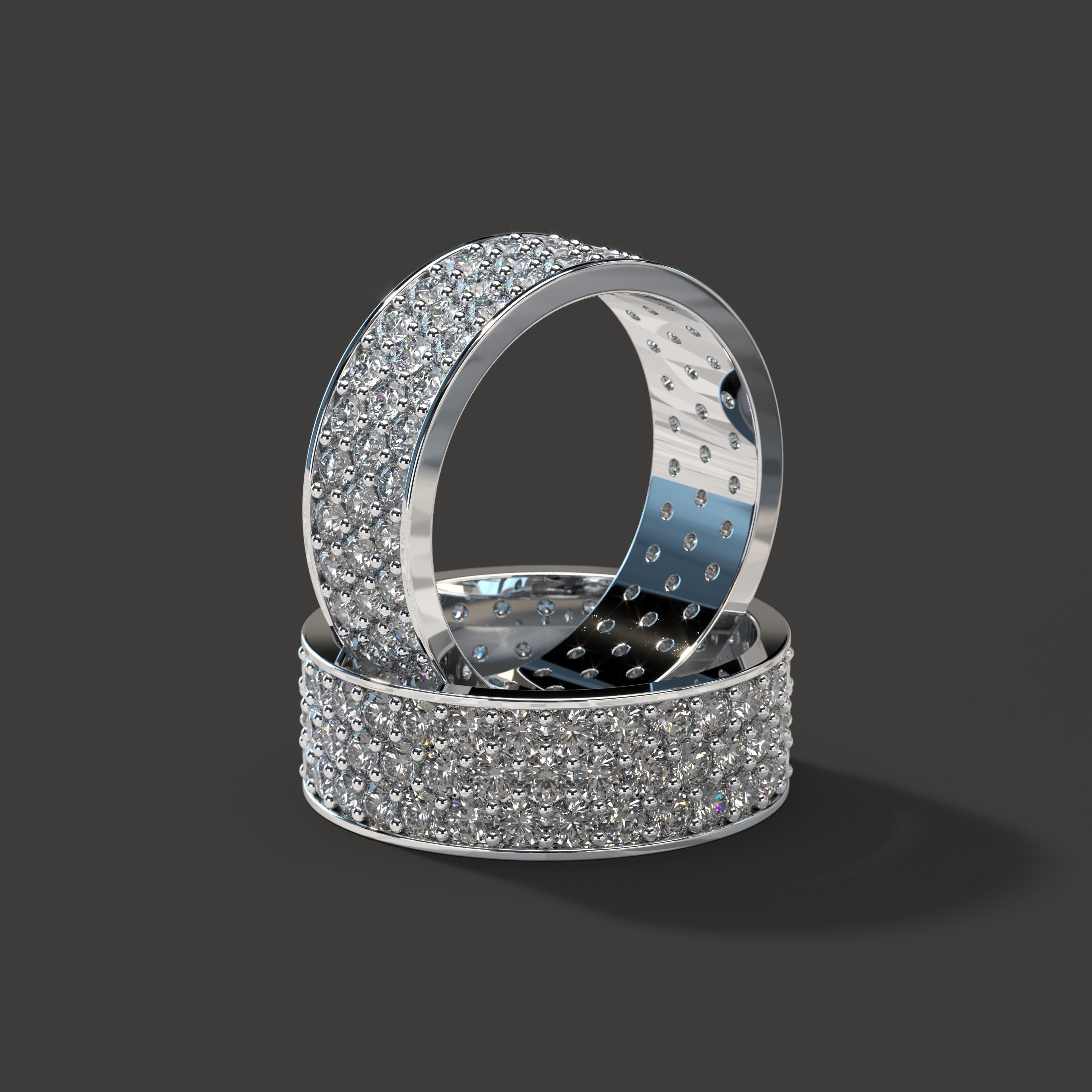 Slim Ring collection with diamonds All Sizes _18