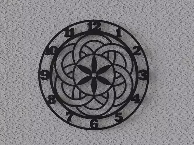 Mandala 6 wall clock 3D print model