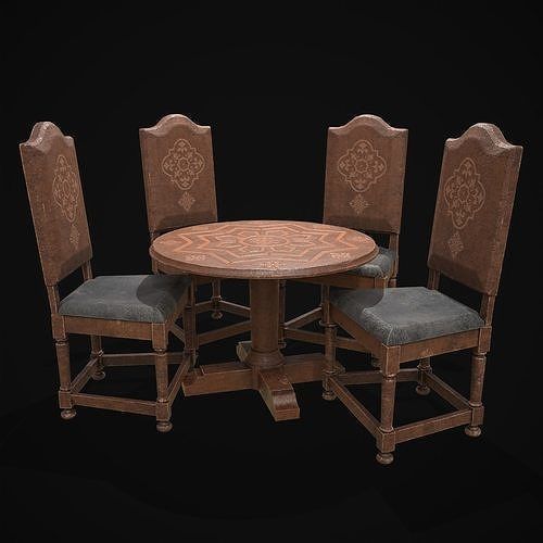  Elegant Tables and Chairs  3D Model Collection_15