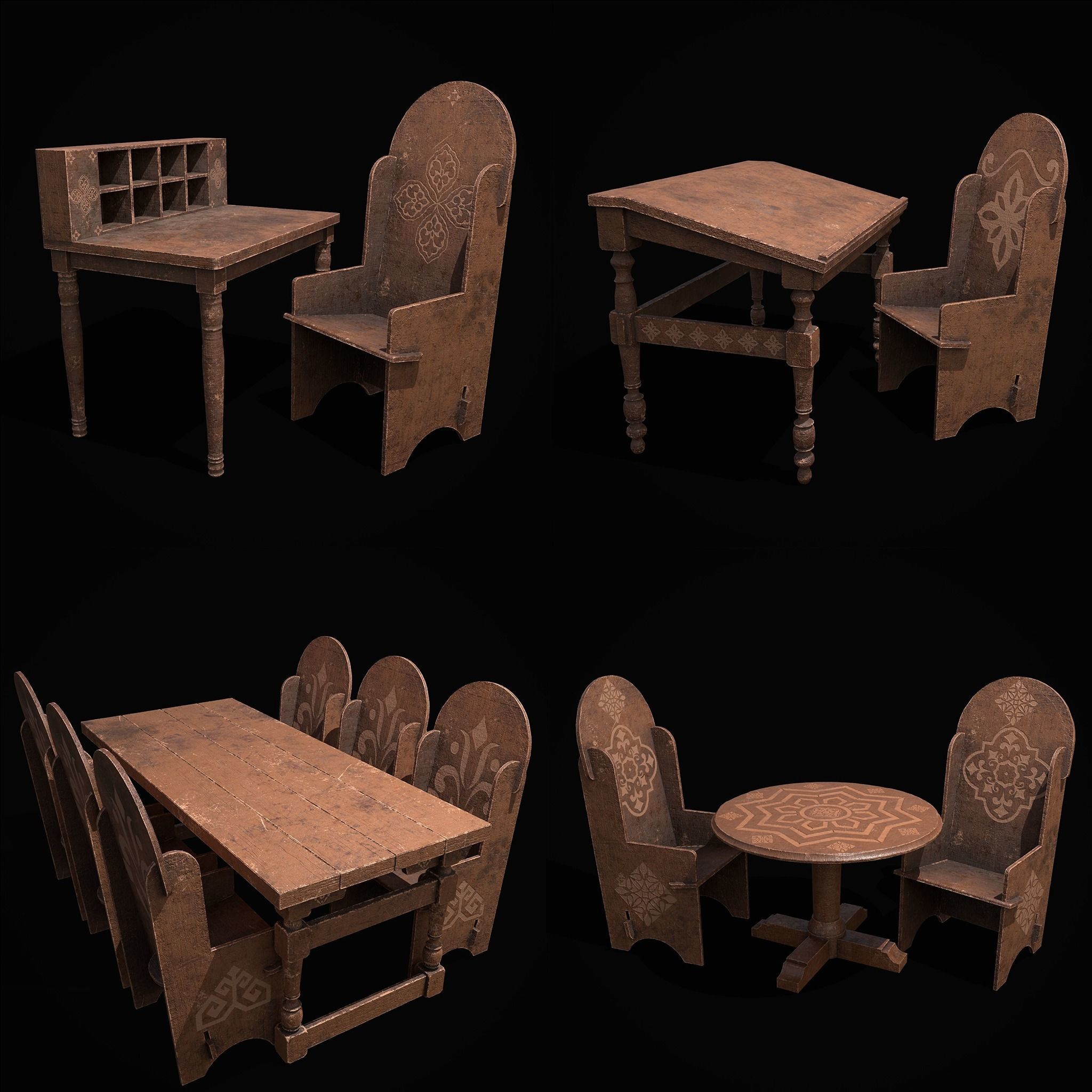  Elegant Tables and Chairs  3D Model Collection_101