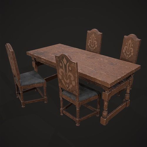  Elegant Tables and Chairs  3D Model Collection_16