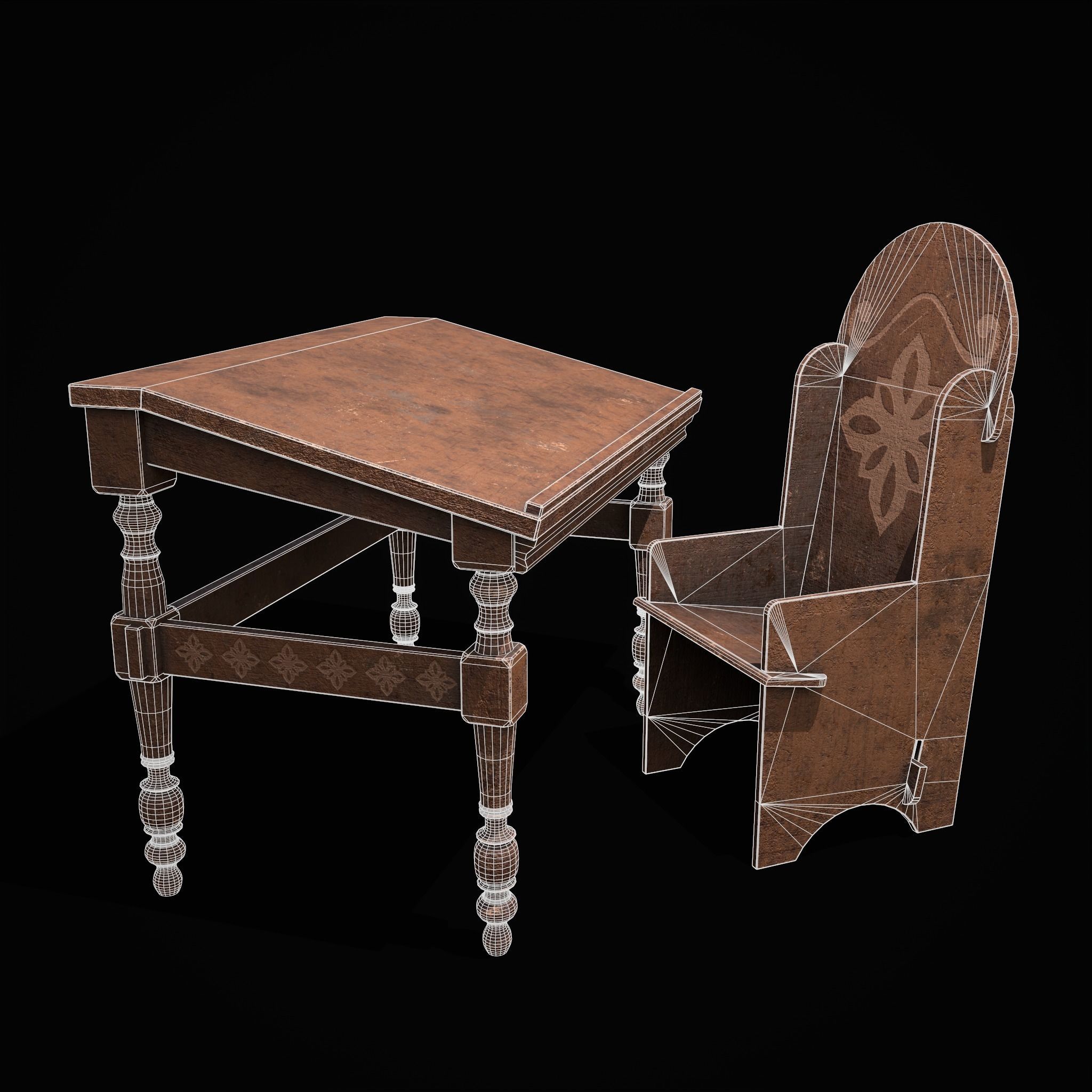  Elegant Tables and Chairs  3D Model Collection_47