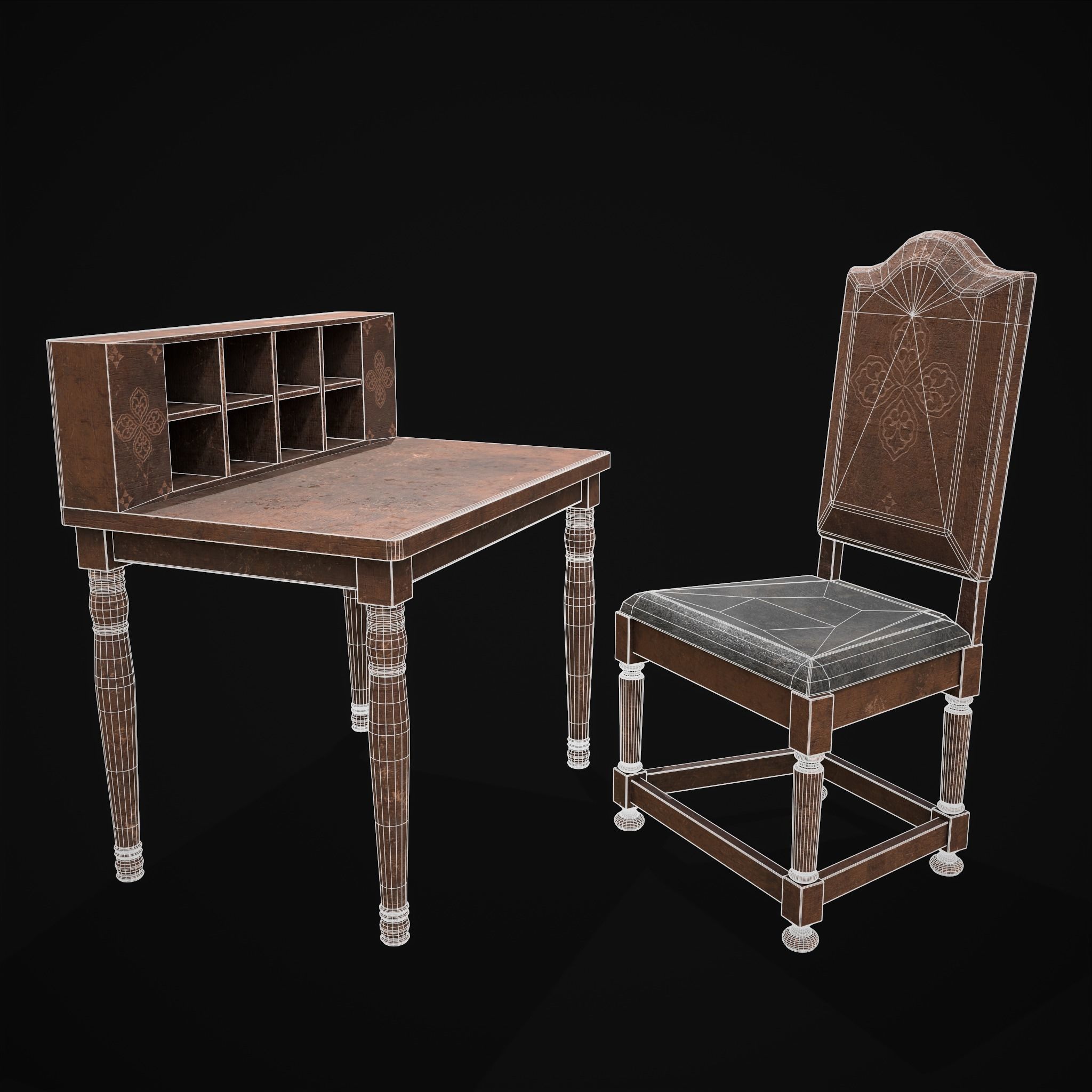  Elegant Tables and Chairs  3D Model Collection_25