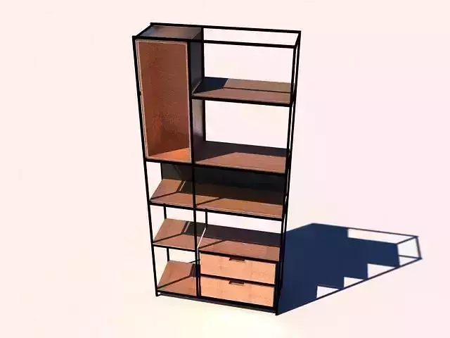Wooden metal shelf
