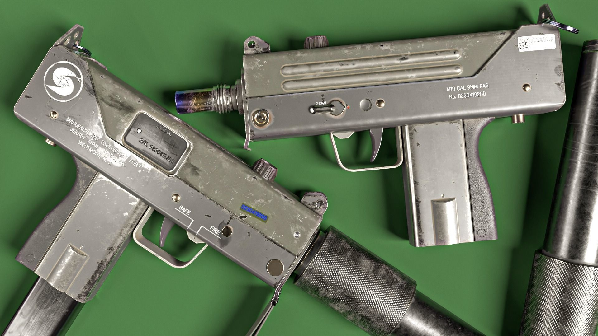 MAC10 mac cold war combat weapon Low-poly 3D model_1