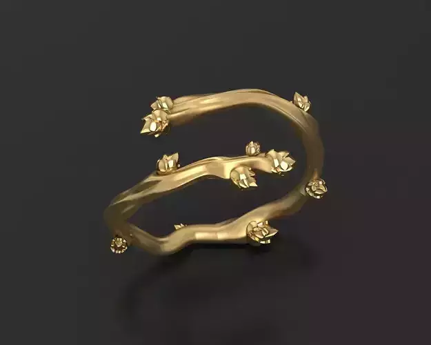 Ring twig 3D print branch 3D print model