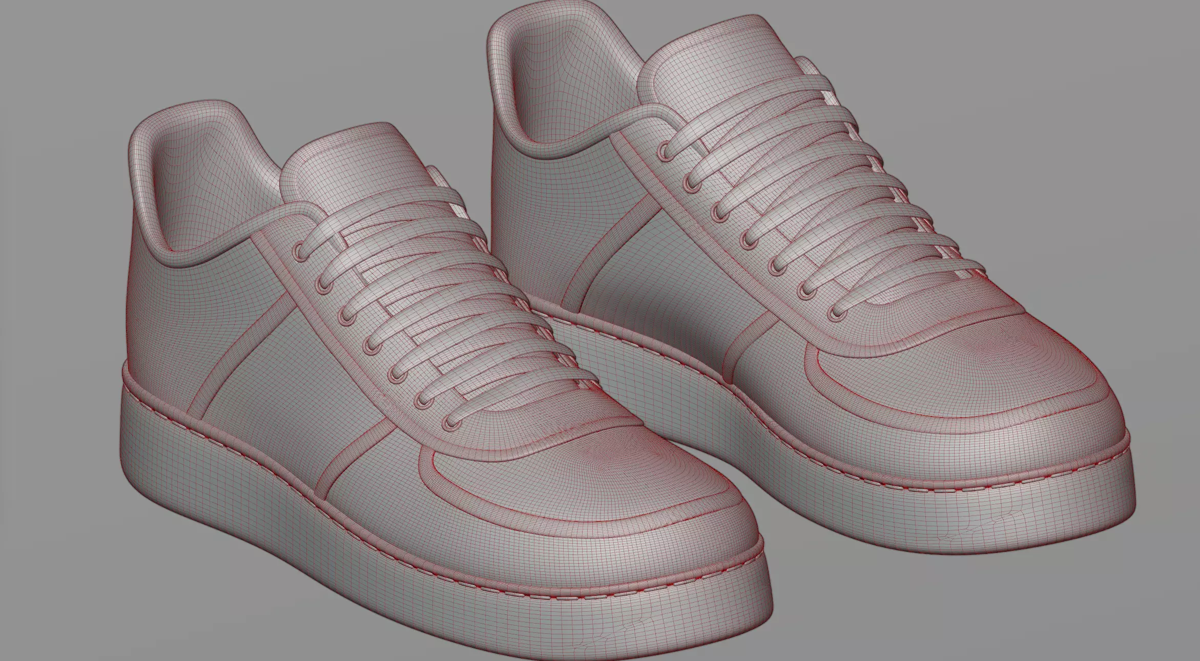 Shoes 3 pair of with laces 3D model_0