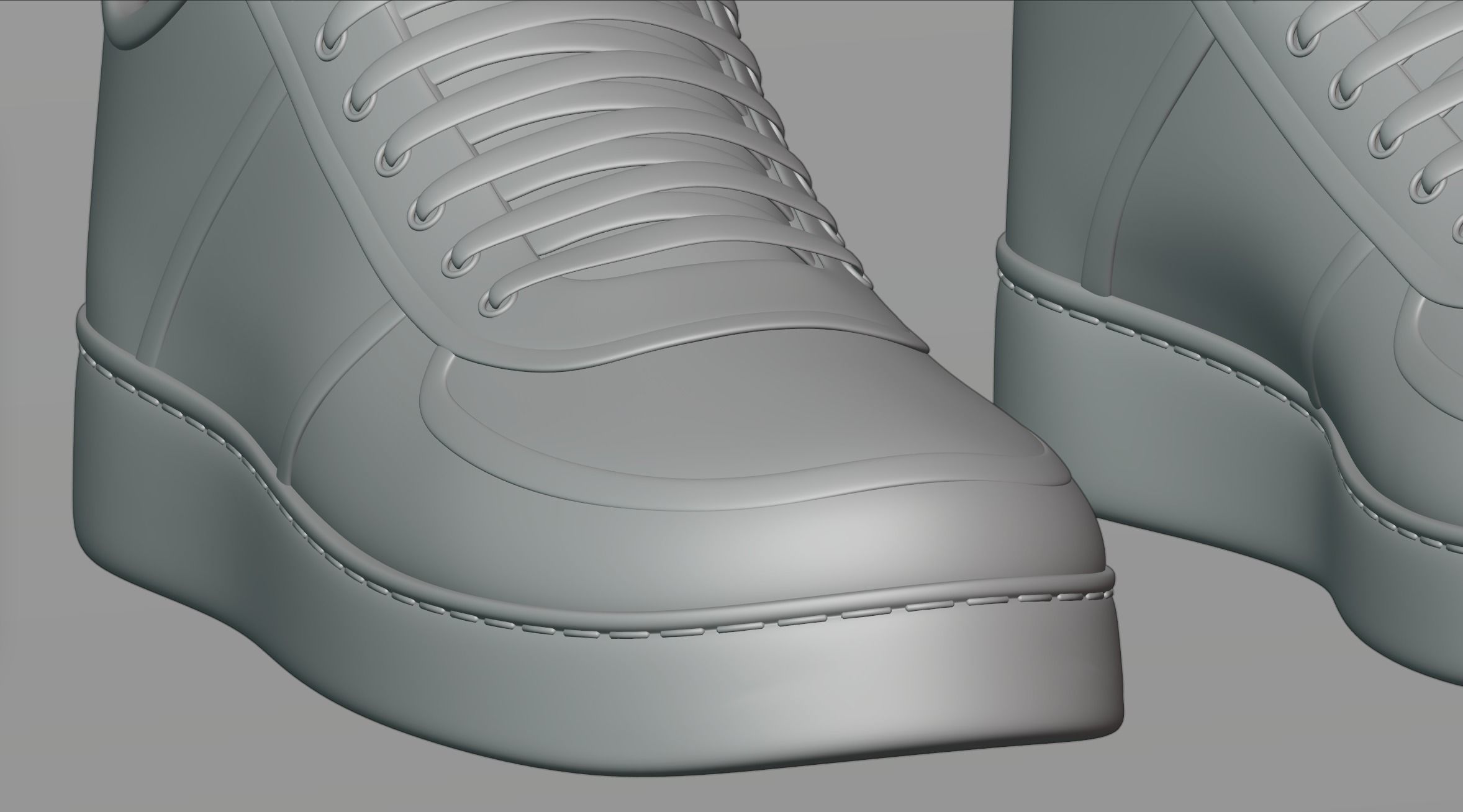 Shoes 3 pair of with laces 3D model_5