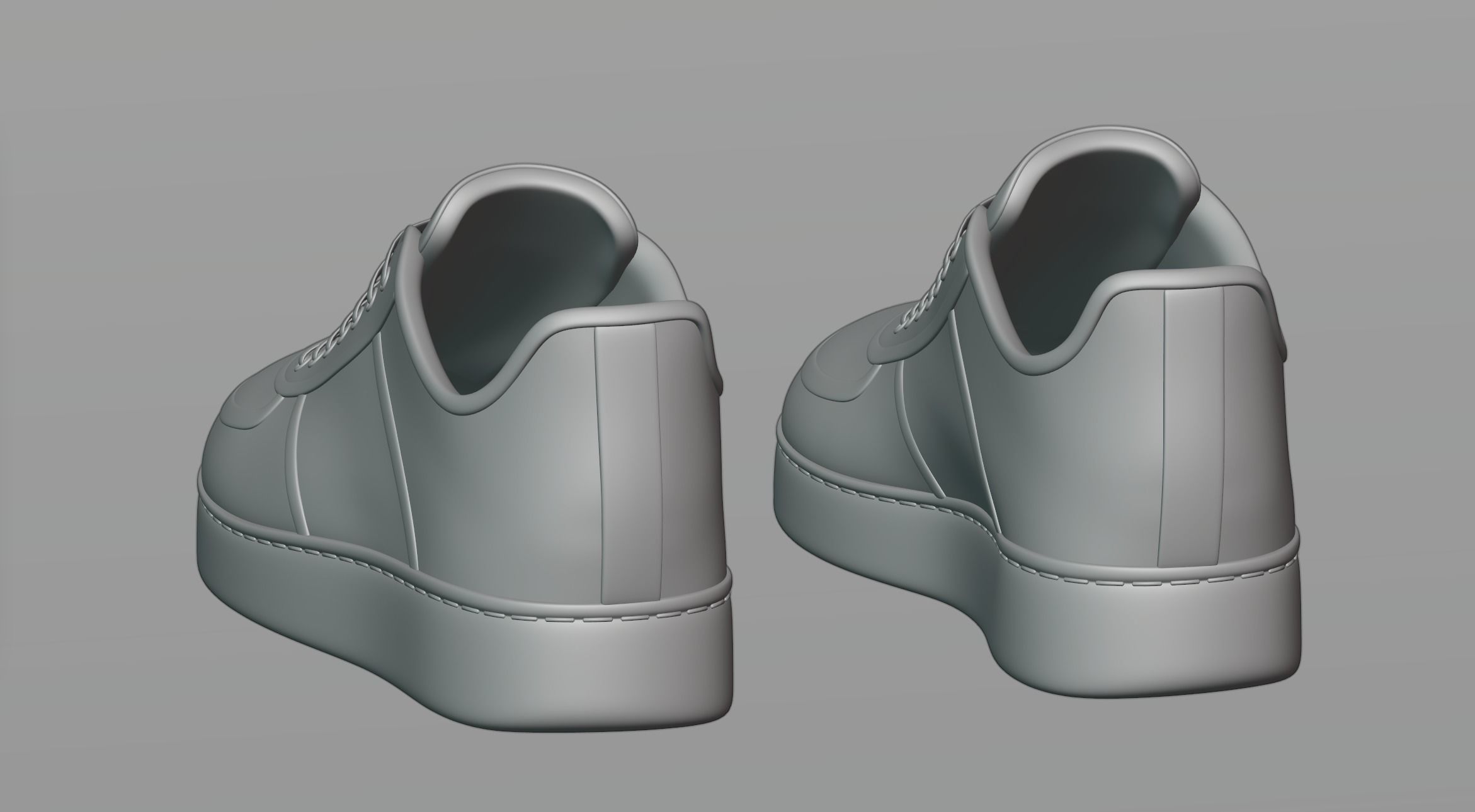 Shoes 3 pair of with laces 3D model_3