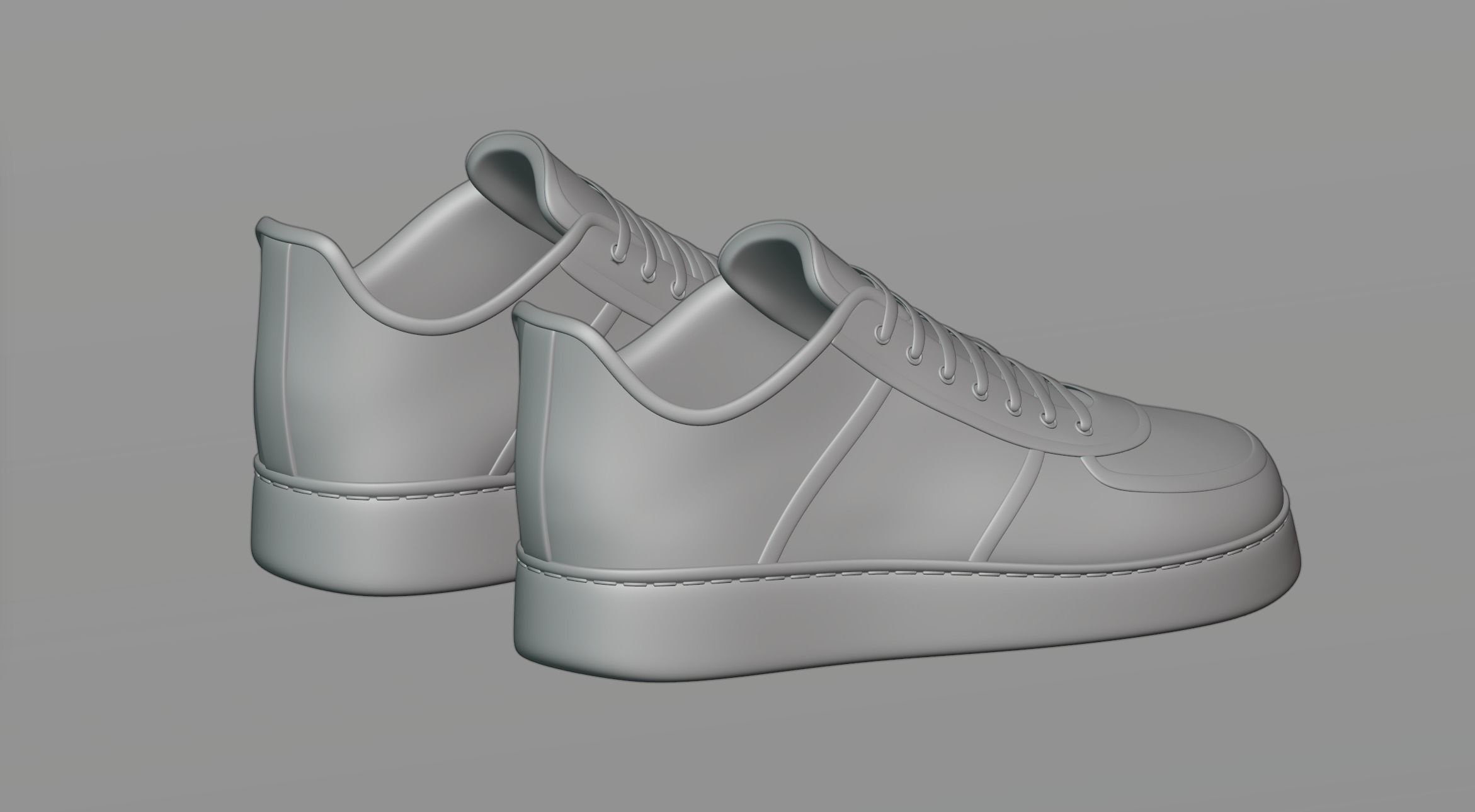 Shoes 3 pair of with laces 3D model_2