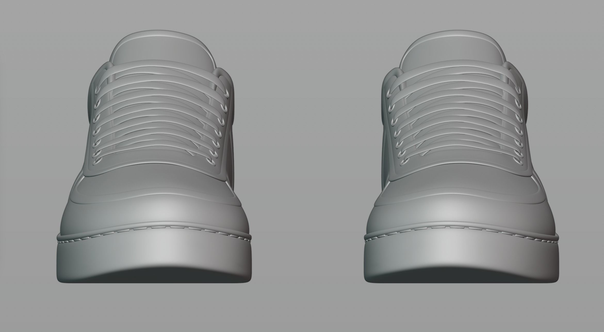Shoes 3 pair of with laces 3D model_1