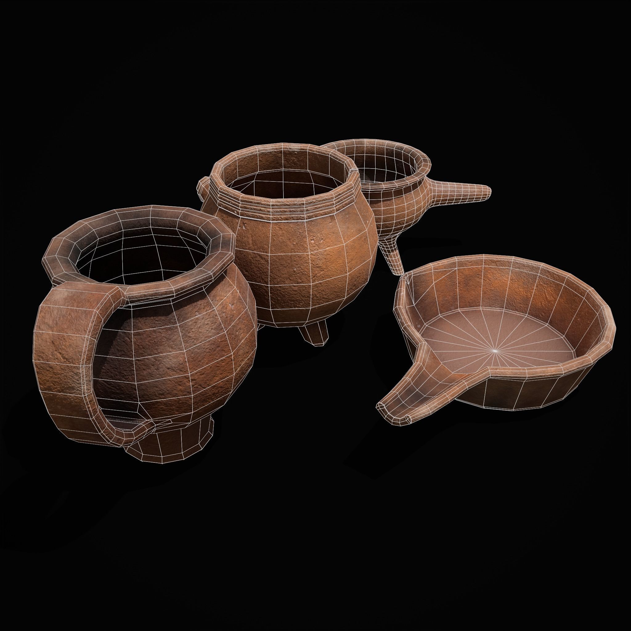 Pottery Pieces Set  3D Model Collection_22