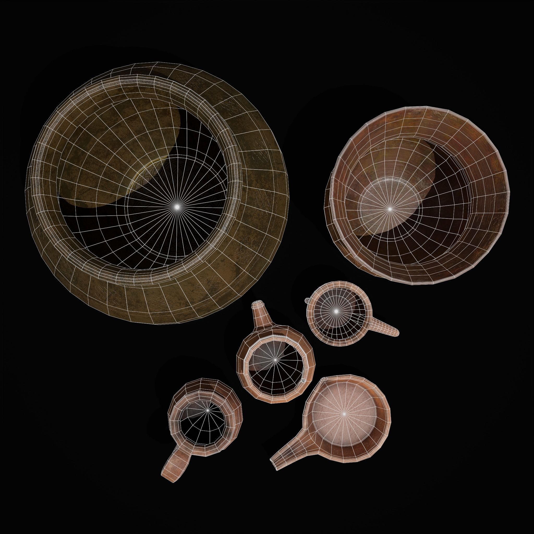 Pottery Pieces Set  3D Model Collection_8