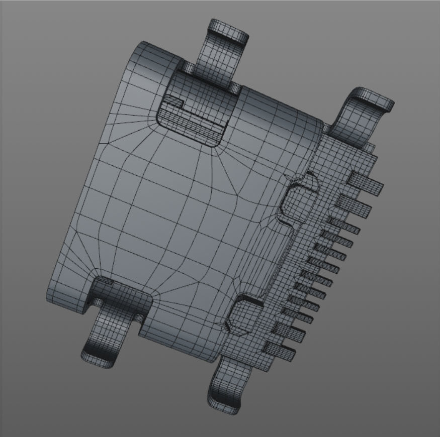 Micro USB Type C Female Module 3D model Free low-poly 3D model_3