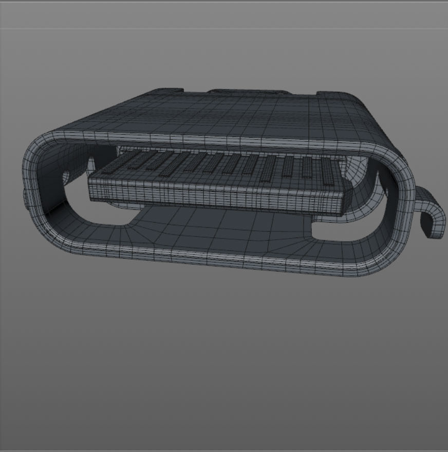 Micro USB Type C Female Module 3D model Free low-poly 3D model_2