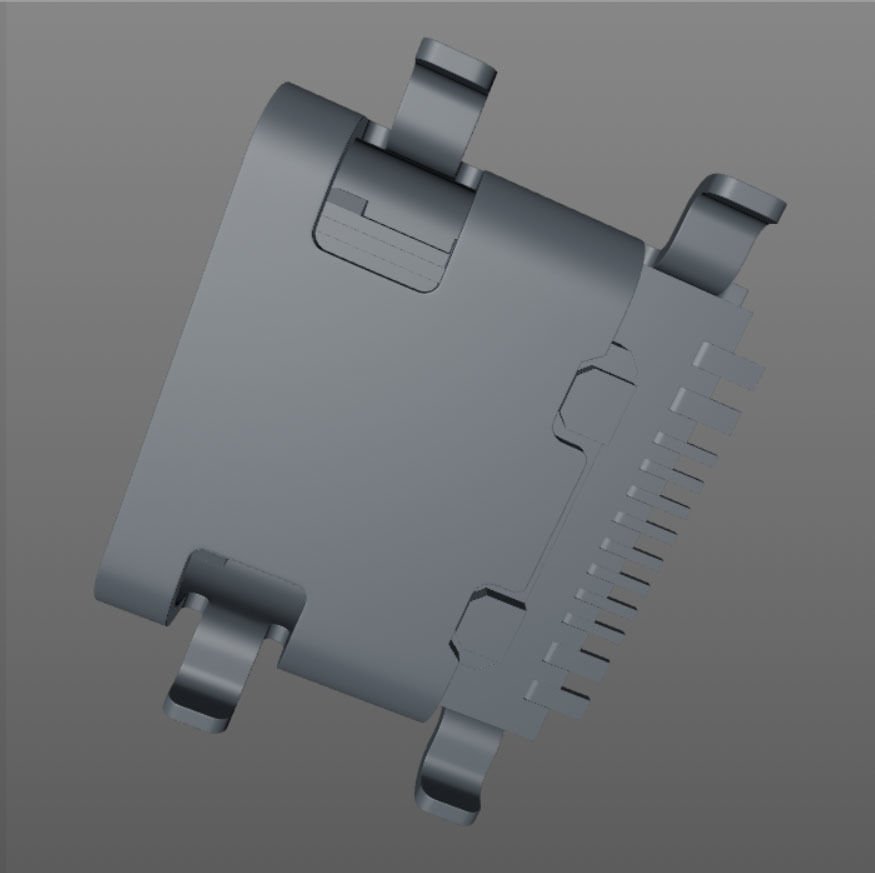 Micro USB Type C Female Module 3D model Free low-poly 3D model_1