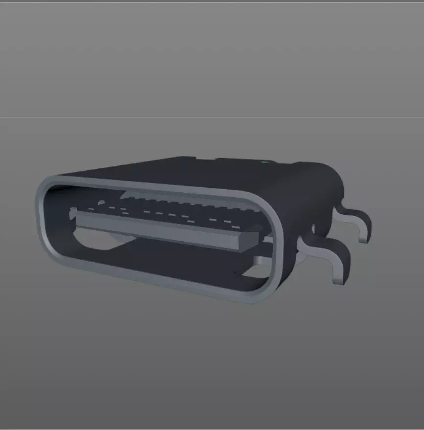 Micro USB Type C Female Module 3D model Free low-poly 3D model_0