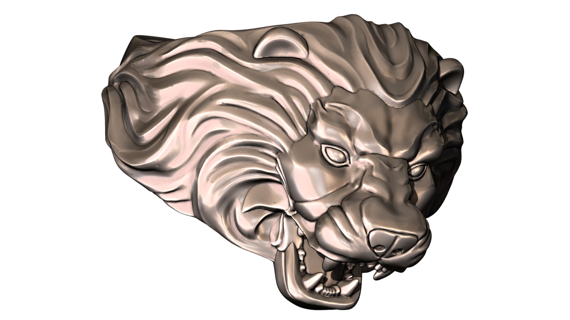 print lion ring  3D print model_4